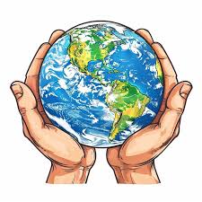 Illustration of hands holding the earth